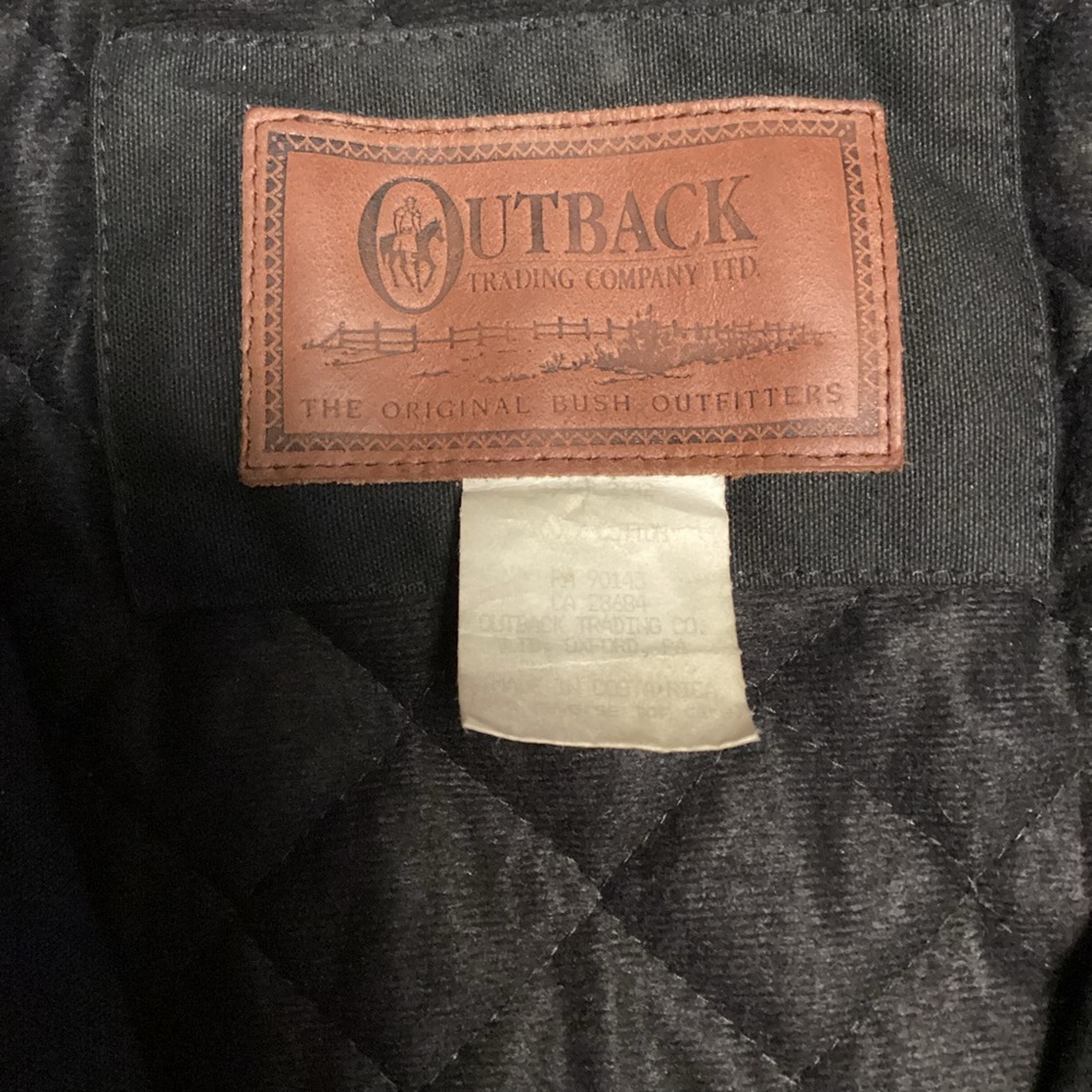 Men's Black Outback work Jacket with Brown Collar - Picture 8 of 11